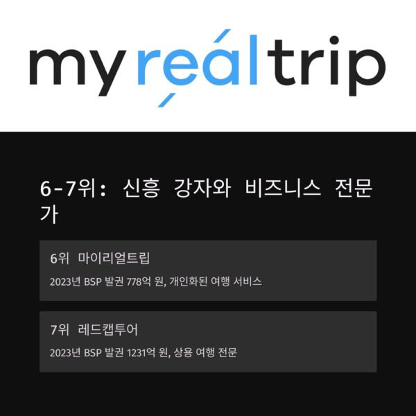 국내 여행사 매출 순위 6 7