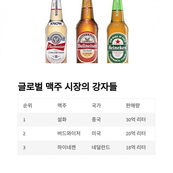 세계 맥주 판매 순위 top10