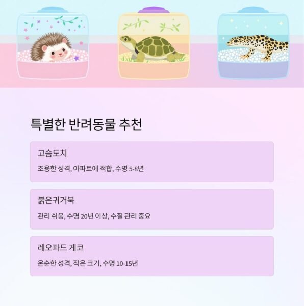 장 키우기 쉬운 동물