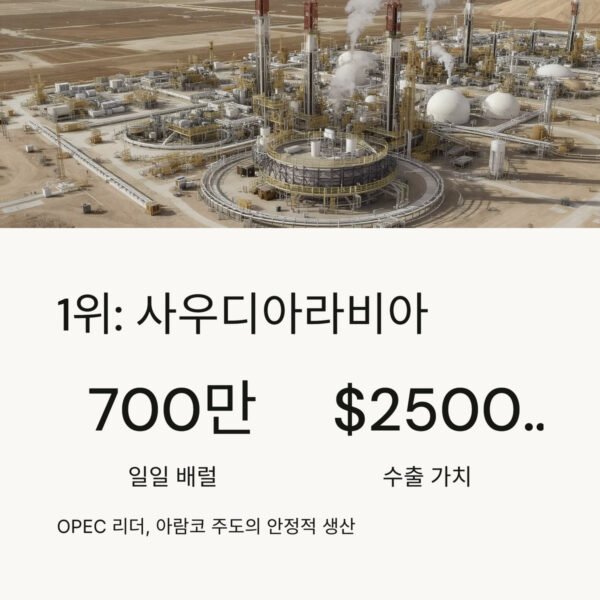 세계 석유 수출국 TOP 1 사우디