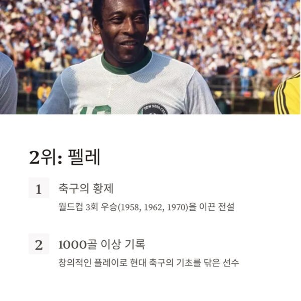 역대 최고의 축구 전설 펠레