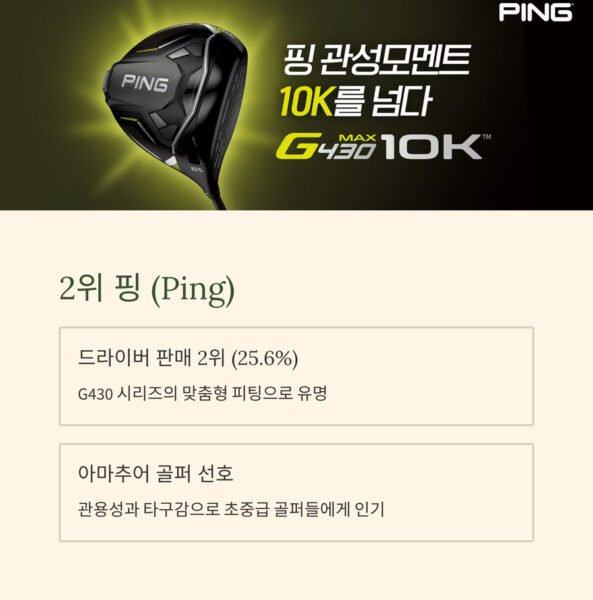 한국 골프클럽 최고 브랜드 TOP 2 핑