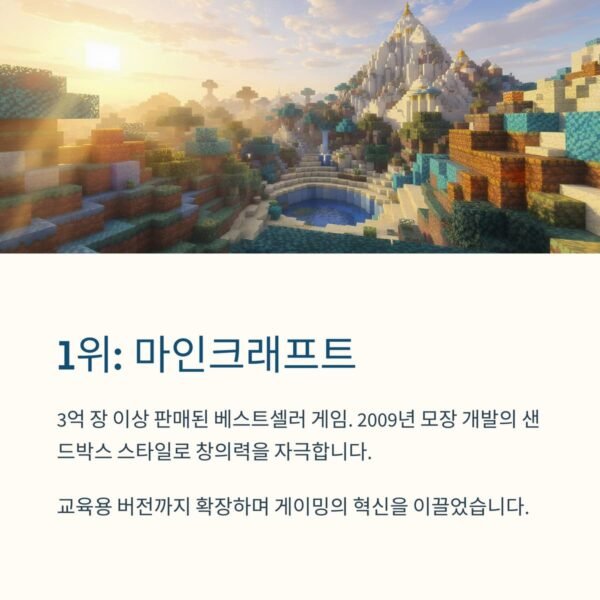 가장 많이 팔린 게임 TOP 1 마인크래프트