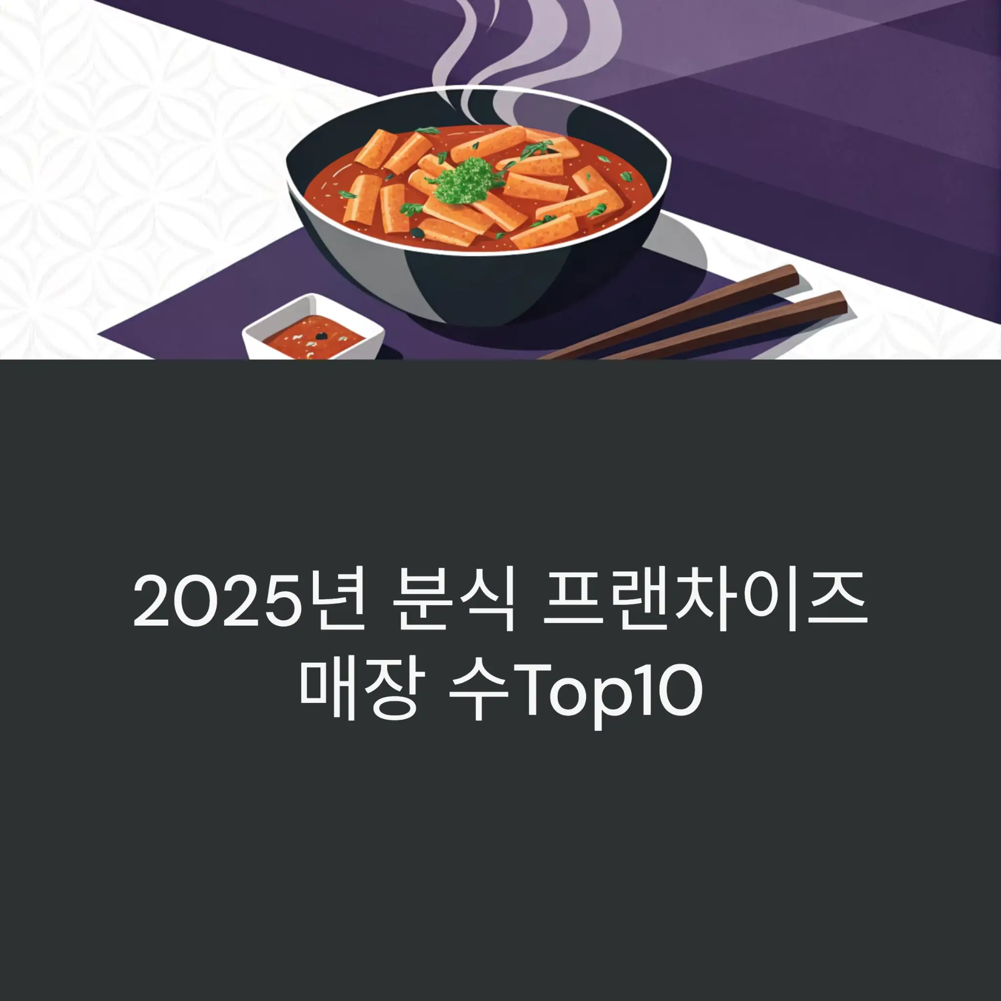 2025년 분식 프랜차이즈 매장 수Top