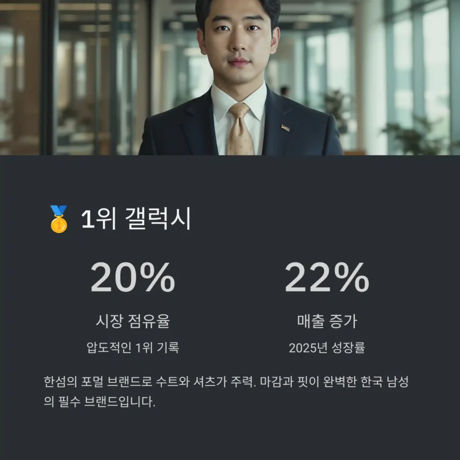 2025 남성복 브랜드 순위 1