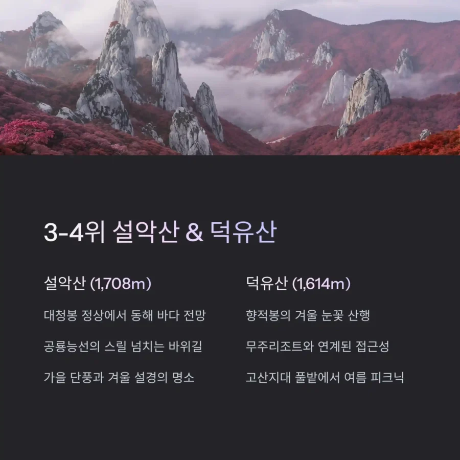 한국에서 가장 높은 산 top10 14 4 3 4 and