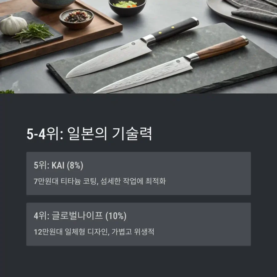 2025년 한국 주방용 칼 판매량 TOP 일본