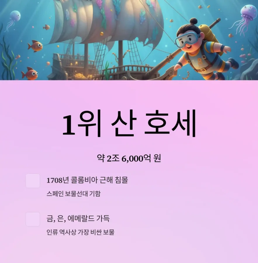 인류 역사 속 가장 큰 숨겨진 보물 Top10 16 인류 역사 속 가장 큰 숨겨진 보물 Top1 산호세