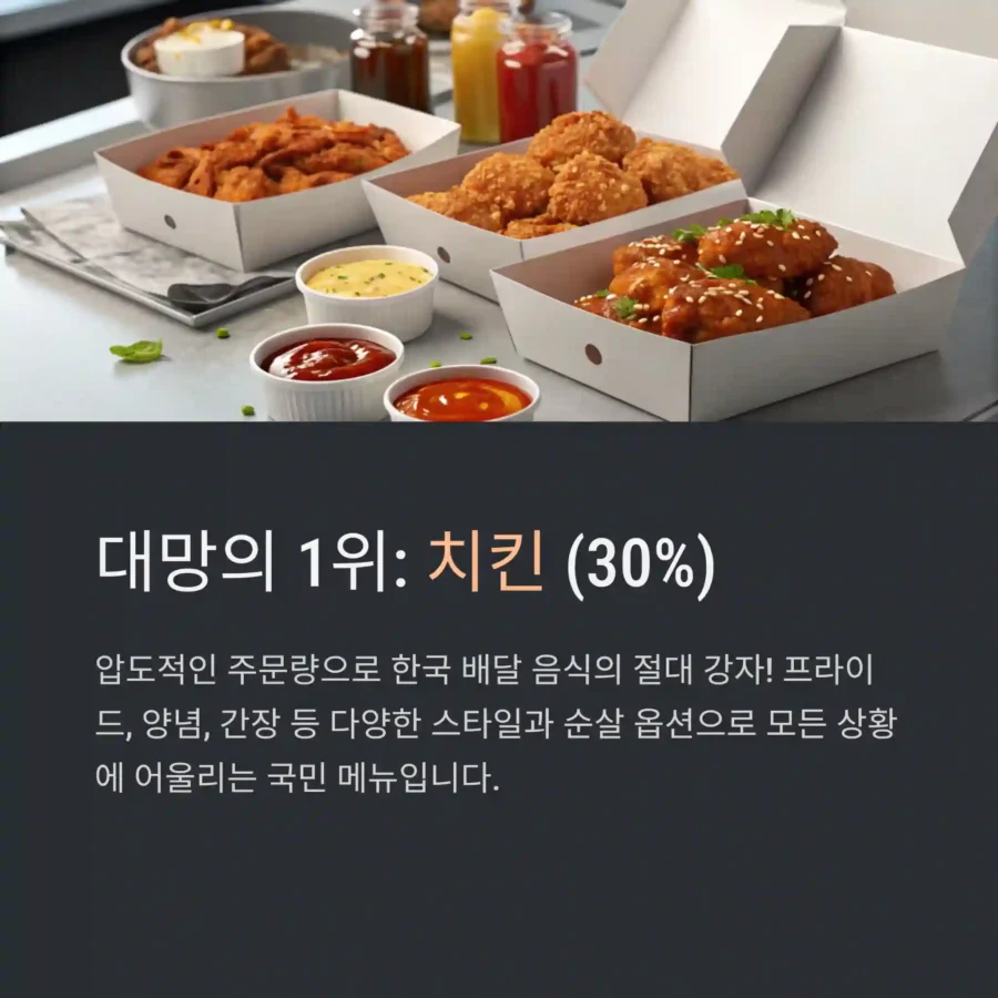 2025년 국내 배달 음식 판매 순위 TOP 1