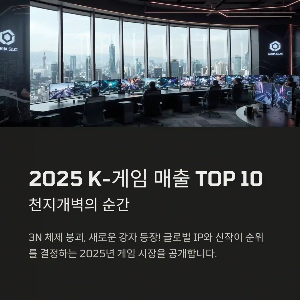 2025년 국내 게임회사 매출액 TOP 10, K-게임 시장의 천지개벽 순위!